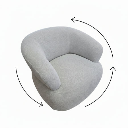 Gray fabric armchair on a white background