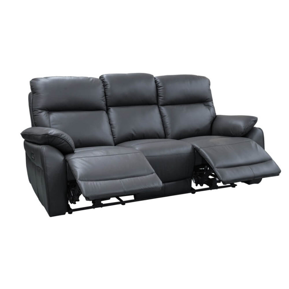 Auburn Leather Electric 3 Seater