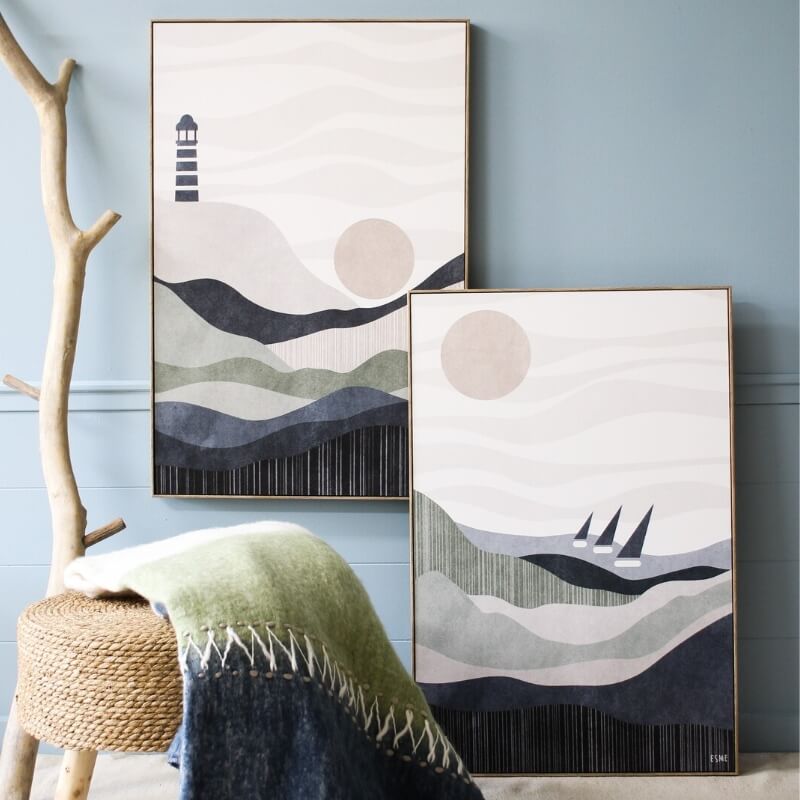 Framed Canvas Blue Horizon