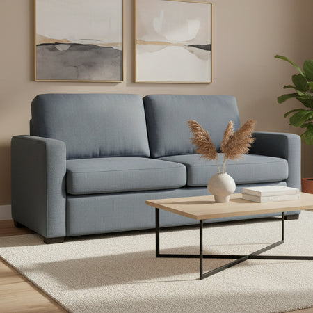 Blue sofa on a white background