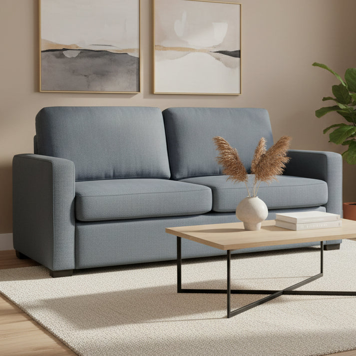 Blue sofa on a white background