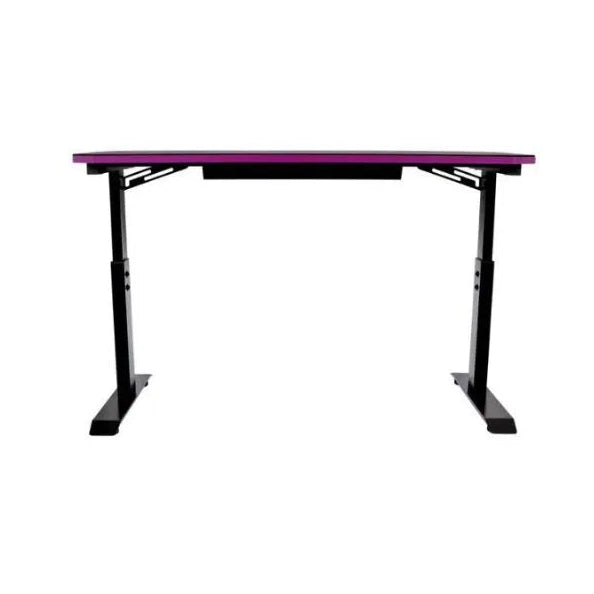 Purple and black gaming desk on a white background