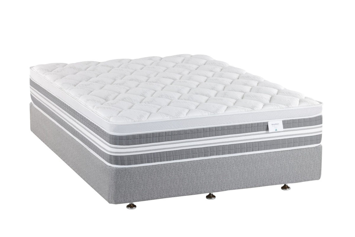 Gray and white mattress on a white background