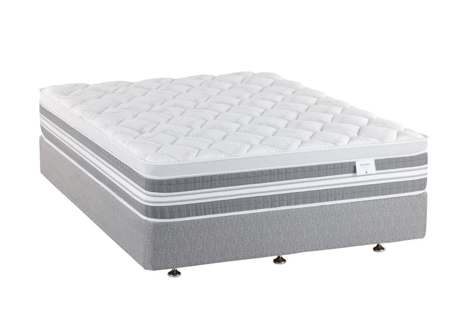 Gray and white mattress on a white background
