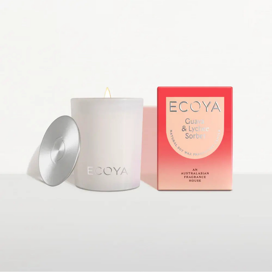 Ecoya candle with packaging on a white background