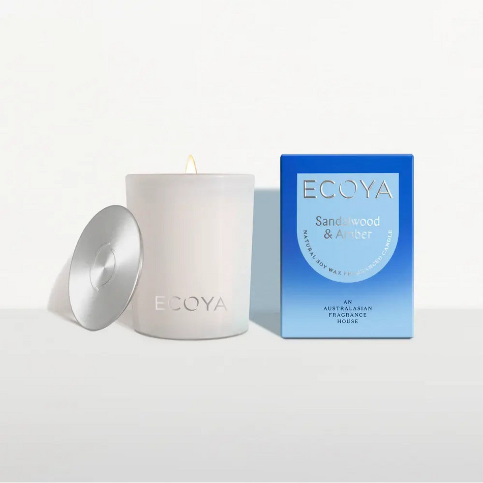 Ecoya candle with packaging on a white background