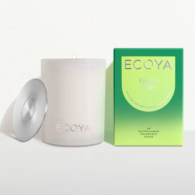 Ecoya candle and packaging on a white background