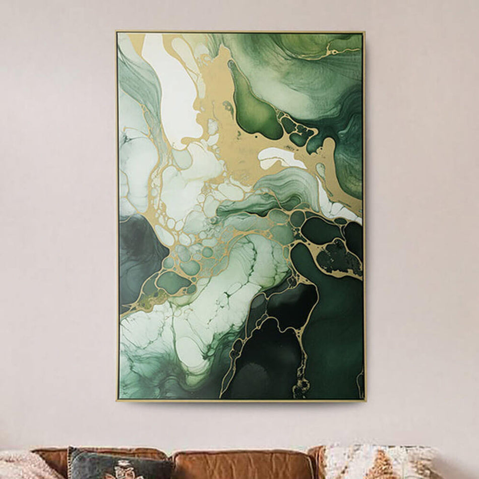 Foiled Canvas Marble Green