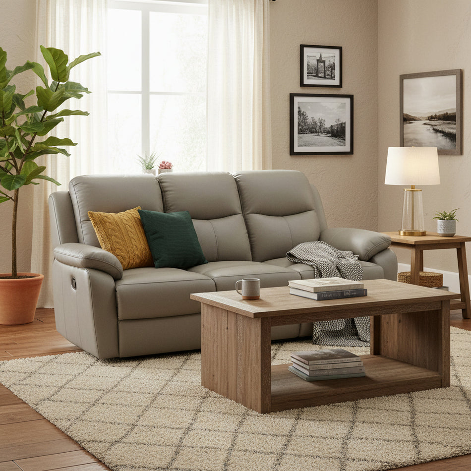 Harrison Leather 3 Seater Recliner
