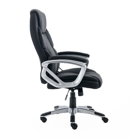 Black office chair with gray accents on a white background