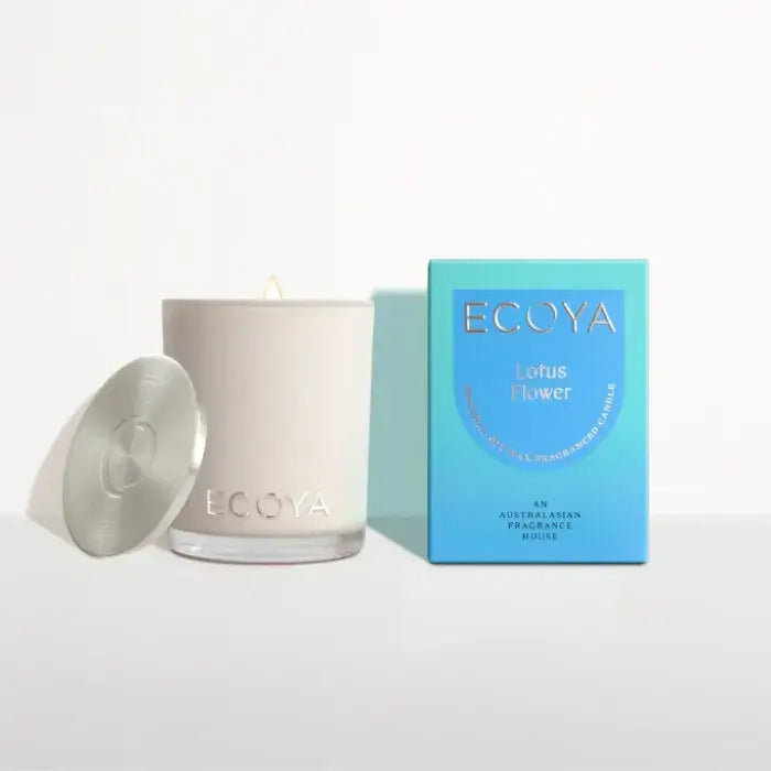 Ecoya candle and packaging on a white background