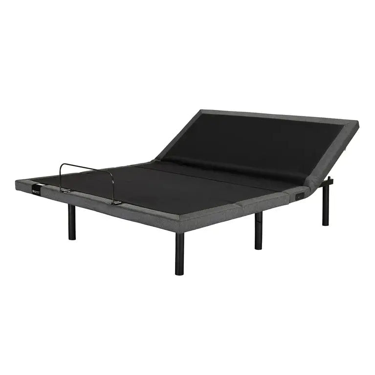 Black adjustable bed on a white background