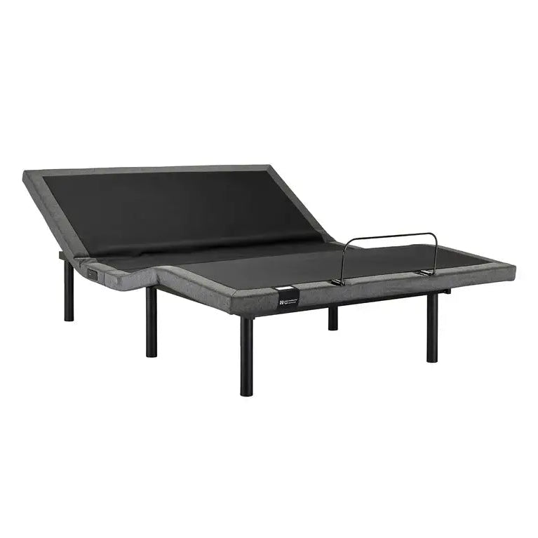 Black adjustable bed base on a white background