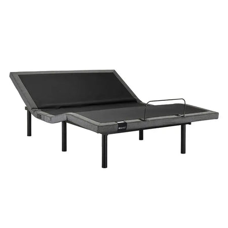 Black adjustable bed base on a white background
