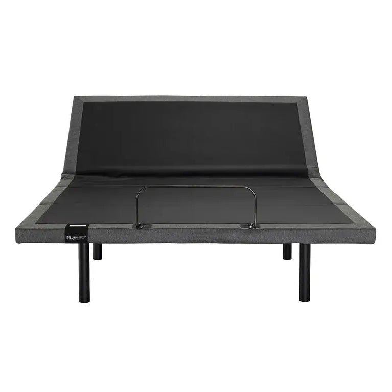 Black bed frame on a white background