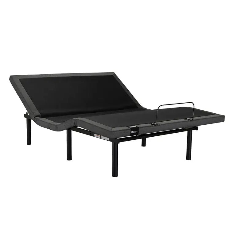 Black adjustable bed on a white background