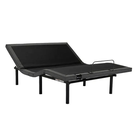 Black adjustable bed on a white background