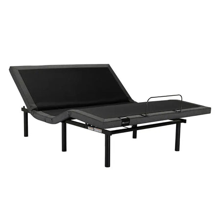 Black adjustable bed on a white background