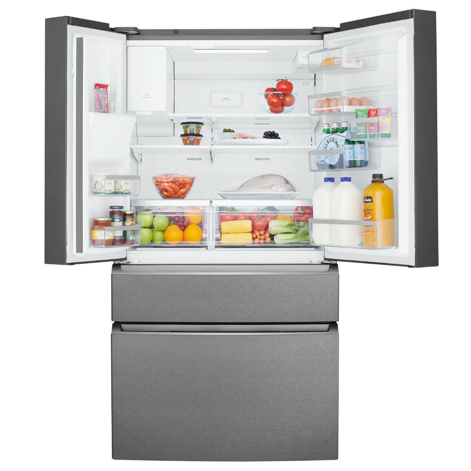 Westinghouse 609L French Door Fridge Freezer with Ice & Water Dispenser - Dark Stainless Steel