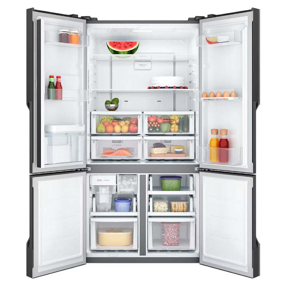 Westinghouse 564L Water Dispenser Quad Door Fridge - Matte Charcoal Black