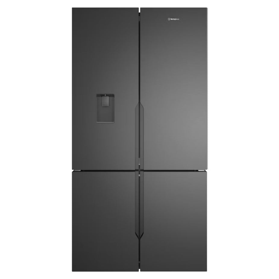 Westinghouse 564L Water Dispenser Quad Door Fridge - Matte Charcoal Black