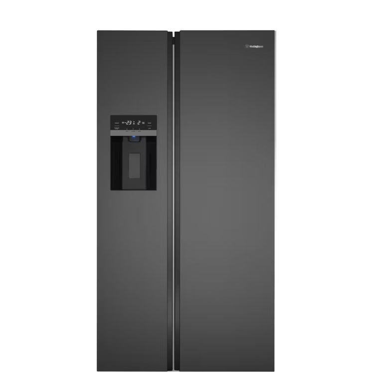Westinghouse 596L Side by Side Fridge - Matte Black