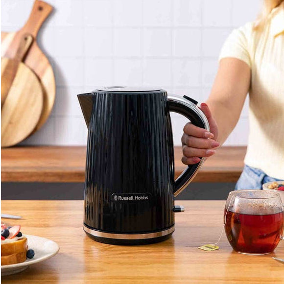 Russell Hobbs Eden kettle on kitchen benchtop — square lifestyle photo