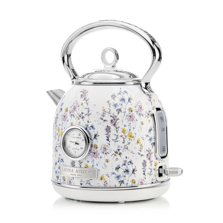 Laura Ashley Wild Meadow dome kettle temperature dial and side view