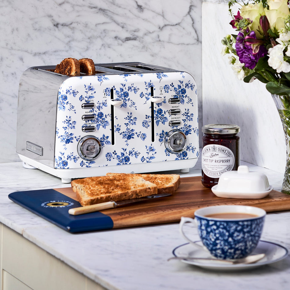 Laura Ashley China Rose 4 Slice Toaster LAT4CR – lifestyle angle