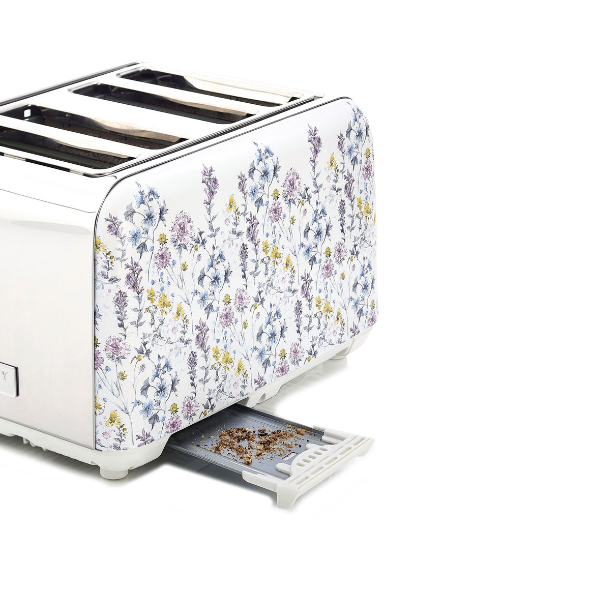 Laura Ashley Wild Meadow 4 slice toaster crumb tray feature