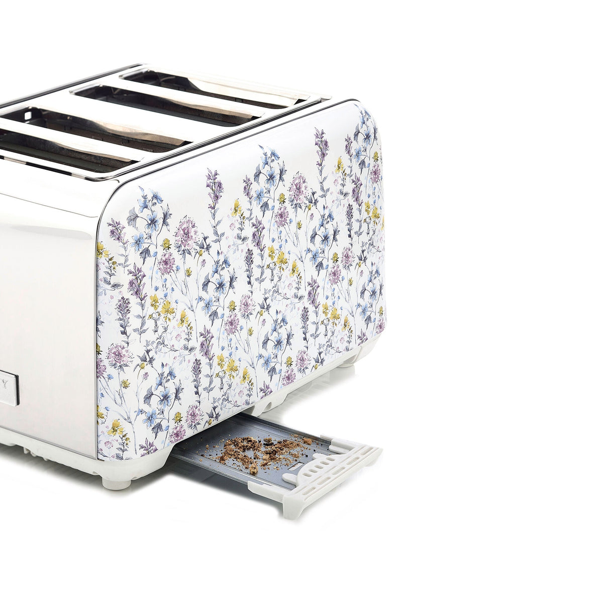 Laura Ashley Wild Meadow 4 slice toaster crumb tray feature