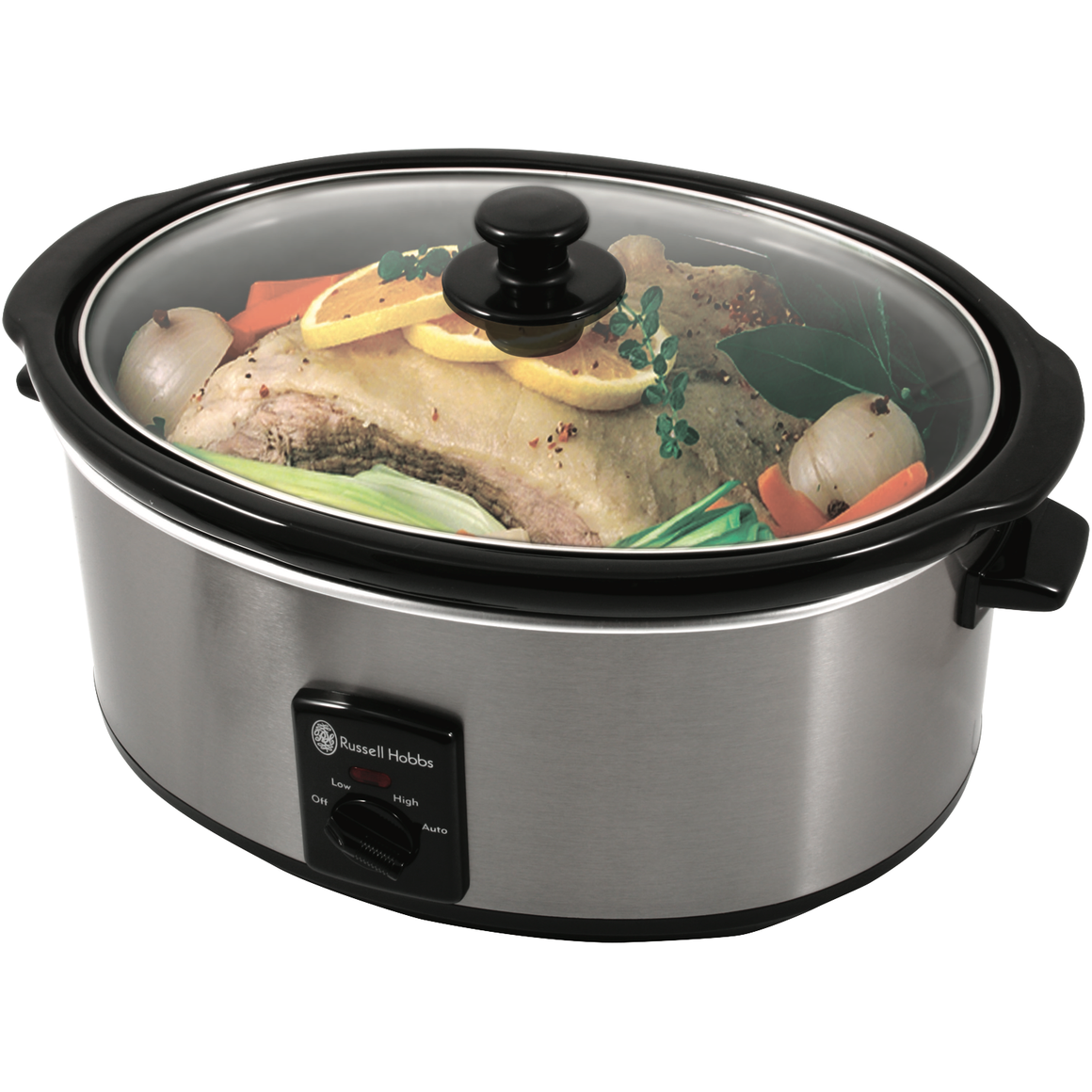 Russell Hobbs 6L slow cooker with food square feature photo