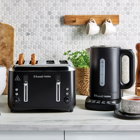 Russell Hobbs Addison 4 Slice Toaster in Matte Black RHT514BLK - view 3