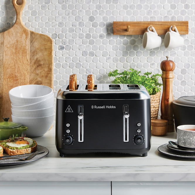 Russell Hobbs Addison 4 Slice Toaster in Matte Black RHT514BLK - view 5