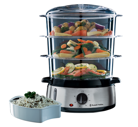 Russell Hobbs Cook@Home RHSTM3 9 litre three tier food steamer