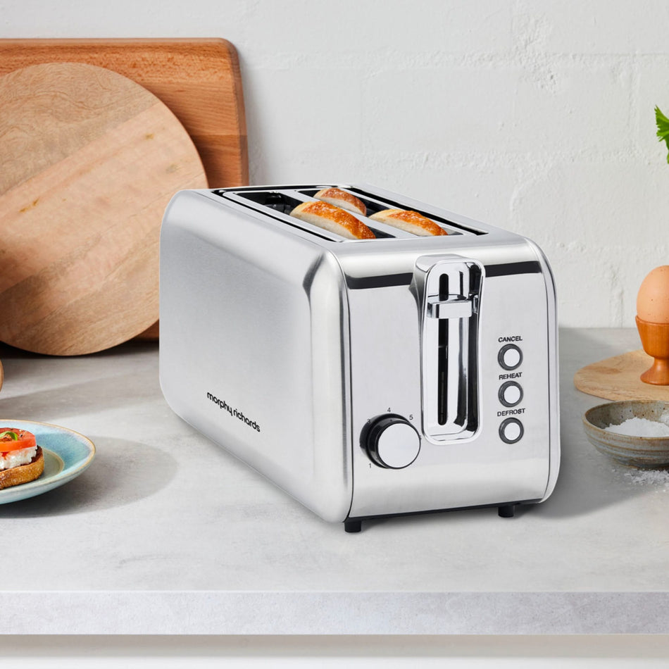 Morphy Richards Equip 4-Slice Long Slot Toaster – Stainless Steel
