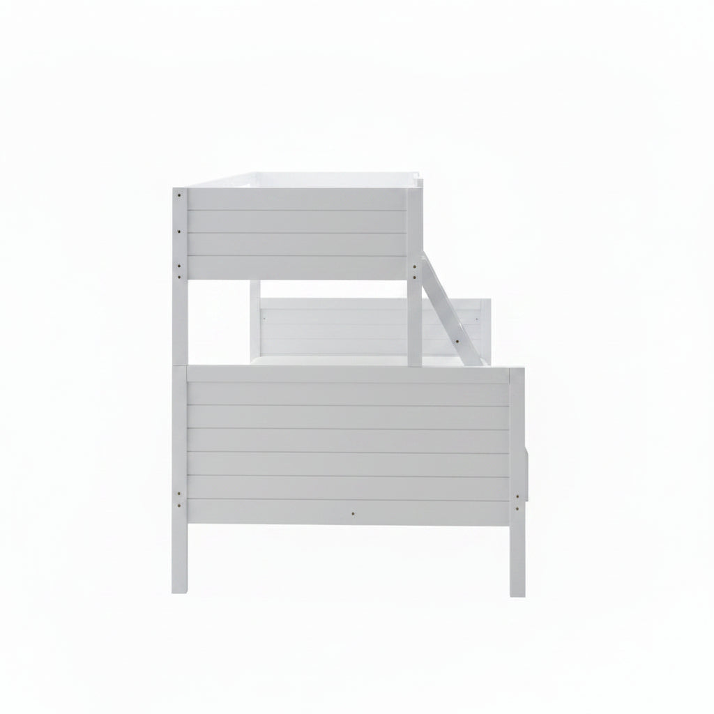 White bunk bed on a white background