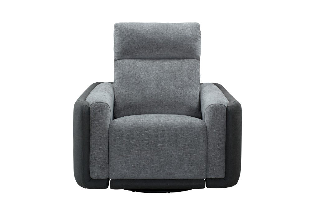 Gray recliner chair on a white background