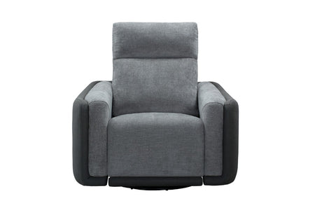 Gray recliner chair on a white background