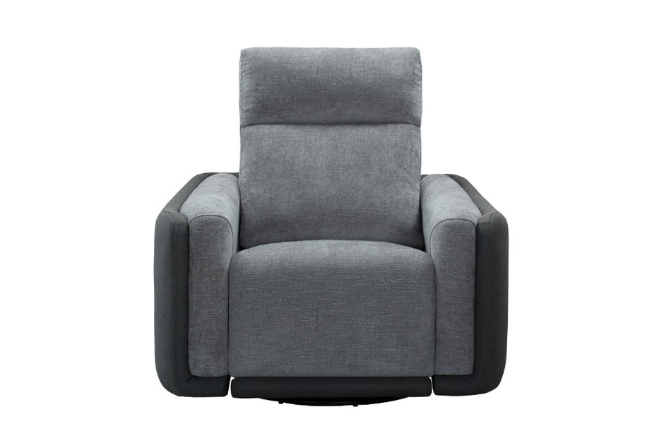 Gray recliner chair on a white background